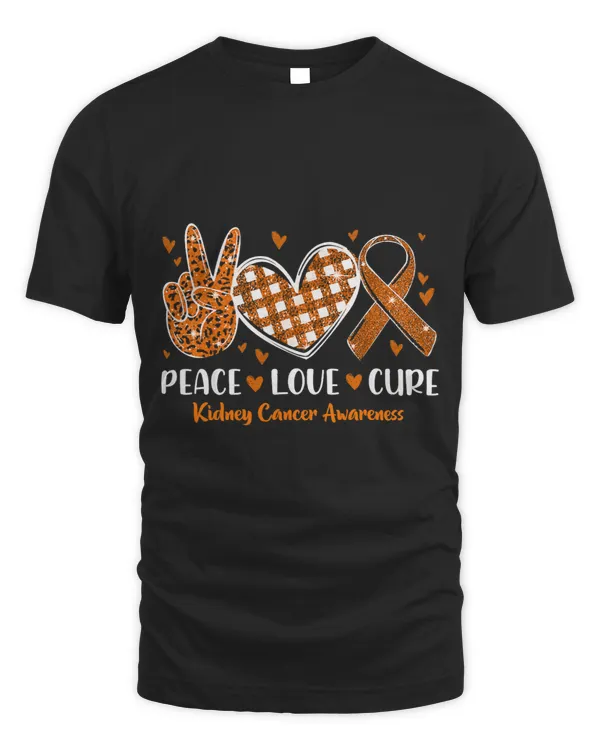 Peace Love Cure Kidney Cancer Awareness Month Orange Ribbon
