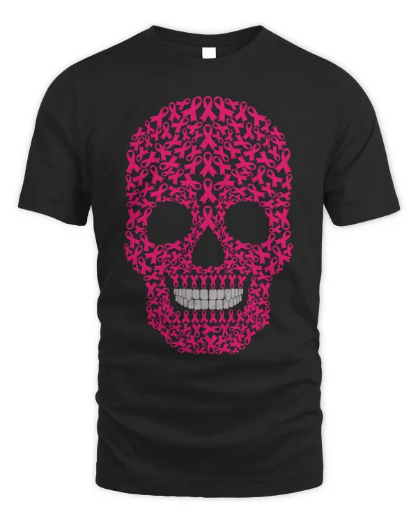 In October We Wear Pink Skull Breast Cancer Awareness.
