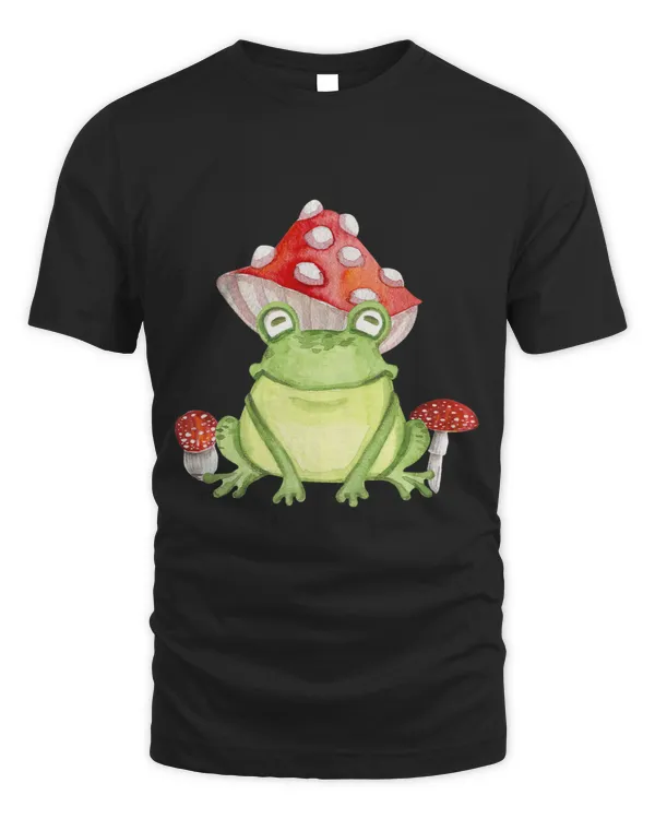 Froggy Frog Cottagecore Aesthetic Cute Frog With Mushroom Hat Watercolor 8 Frogs