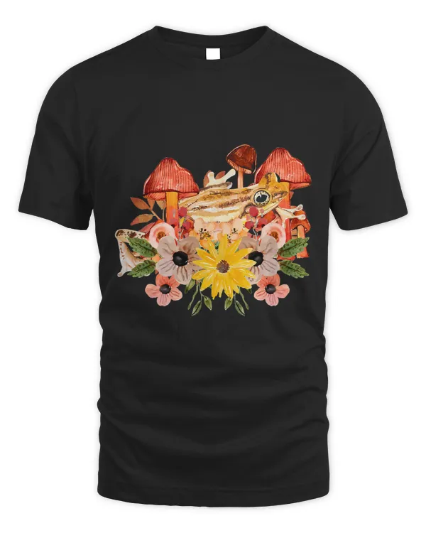 Froggy Frog Cottagecore Aesthetic Frog Cute Mushrooms Flowers Art Frogs