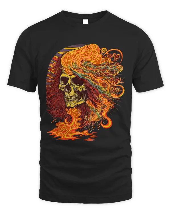 Vintage retro skull woman