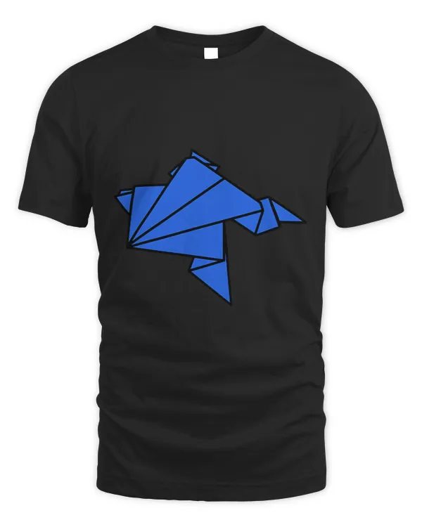 Froggy Frog Cute Origami Frog Japanese Minimalistic Art Blue Frogs