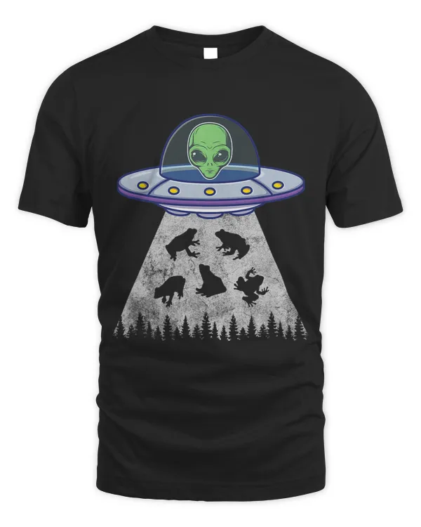 Froggy Frog Abduction Funny Space UFO Alien Lover Vintage Distress Frogs