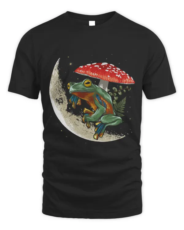 Froggy Frog Moon Mushroom Frog Toad Goblincore for Shroom Hunters Frogs