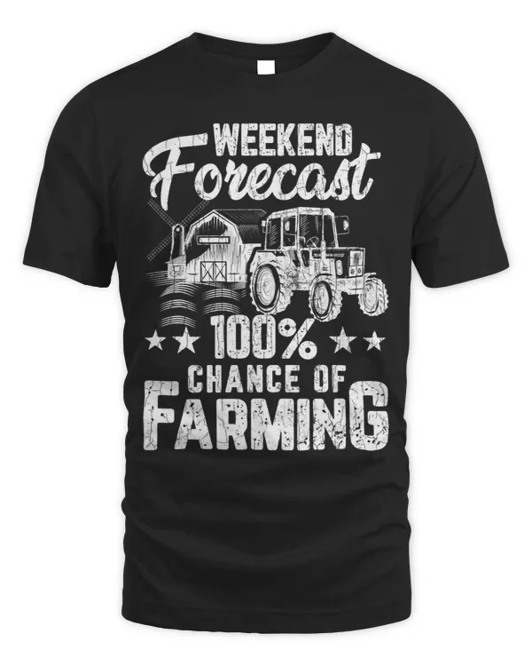 100 Chance Of Farming Funny Farmer Tractor Farm Graphic 1