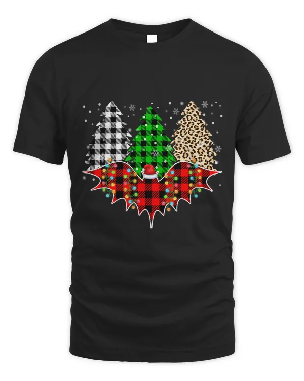 Merry Christmas Leopard Plaid Tree Funny Bat Animals