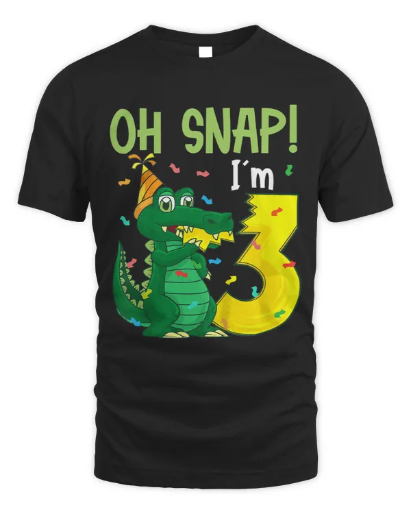 Kids Oh Snap Im 3 Crocodile 3rd Birthday Alligator