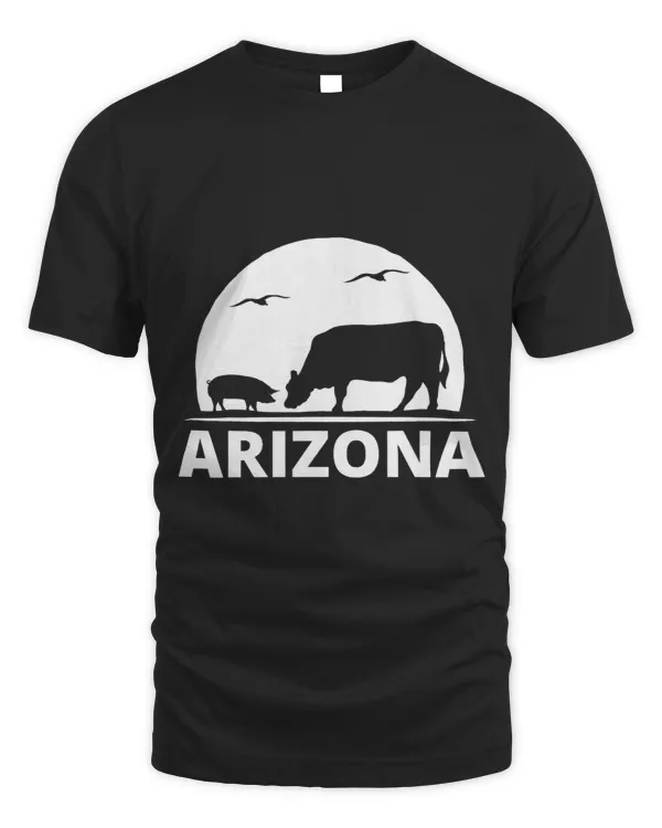 Pig Cow Birds Farm Girl in Arizona Piggy