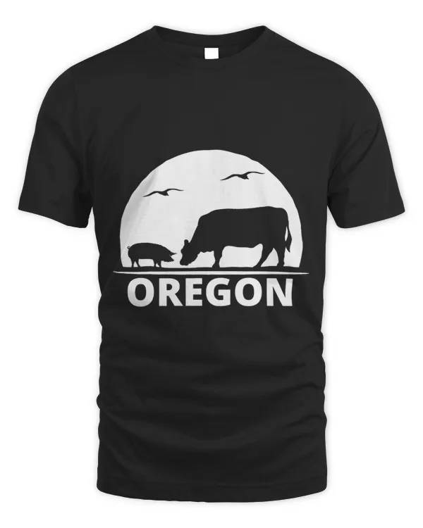 Pig Funny cow pig birds for a farm girl on an Oregon ranch Piggy