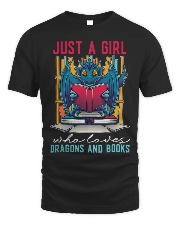 Reading Book Just A Girl Who Loves Dragons And Books Reading Funny Dragon Reader
