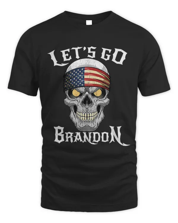Skeleton Skulls Lets Go Brandon Skull USA Flag Impeach Biden Costume Skull