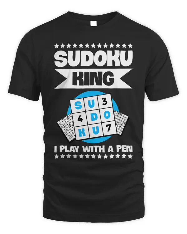 Mens Sudoku King I play with a pen Quote for a Sudoku Solver