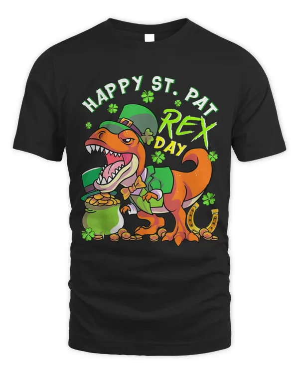 Happy St Pat Rex Day Clover Patricks Day