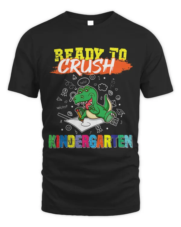 Kids Ready To Crush Kindergarten Cute TRex Preschool Graduate