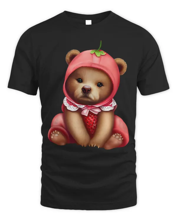 Cute Bear in a Strawberry Costume