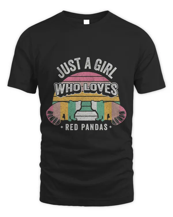 Funny Bear Vintage Retro Just A Girl Who Loves Red Pandas Red Panda Cute Bears