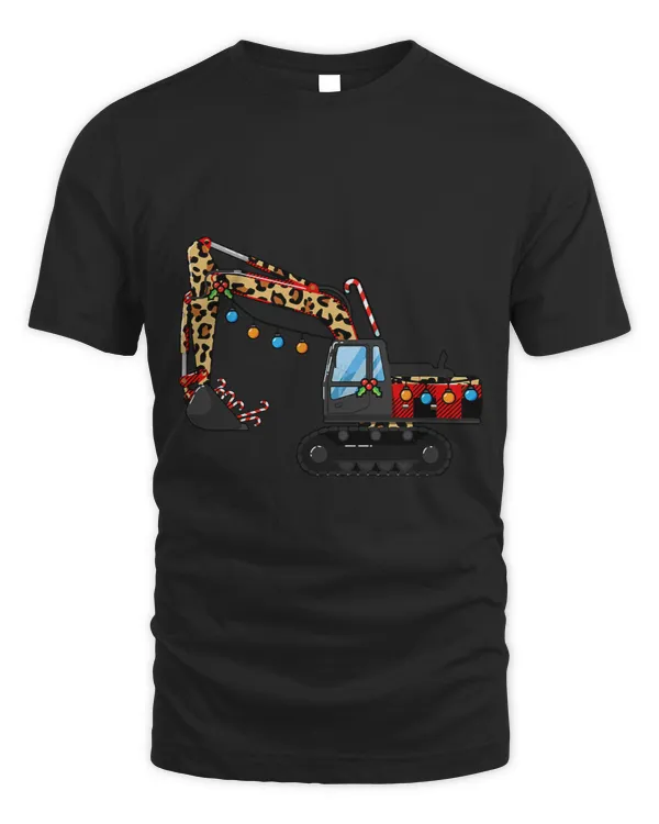 envg leopard excavator christmas light merry xmas vibes