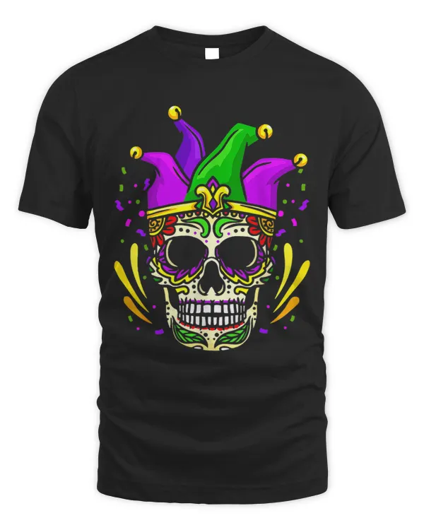 Funny Sugar Skull Mardi Gras Party Apparel Men Women Kids 2