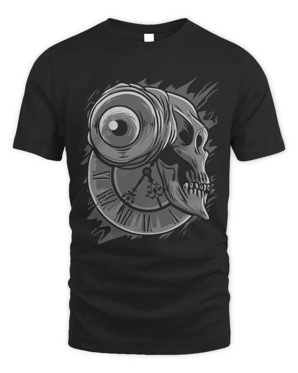 Skeleton Skulls Time of Death Gothic Skull Tattoo Style Grunge Emo Punk 735 Skull