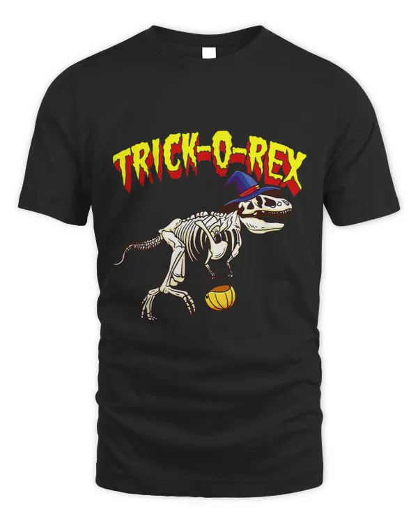 Skeleton Skulls TrickORex Pun Dinosaur Skeleton Halloween Candy Pumpkin Skull