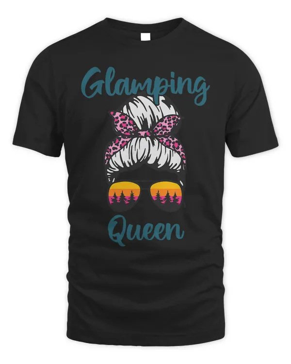 Camping Camp Womens Funny Camping Hair Messy Bun Outdoor Glamping Queen Camper