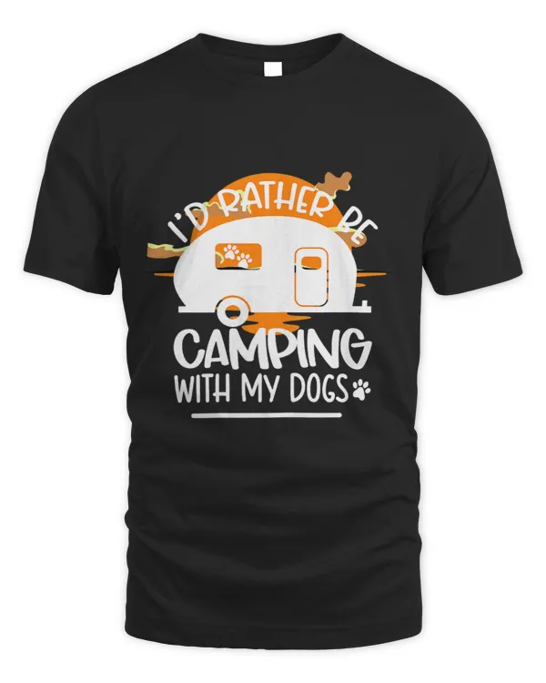 Camping Camp Womens Id Rather Be Camping with My Dogs Camper