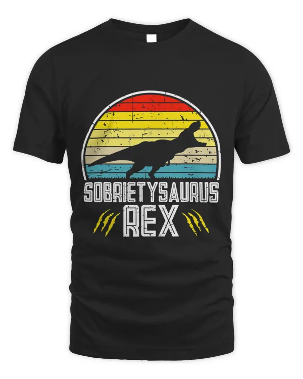 Sobrietysaurus Rex Vintage Sobriety Anniversary Sober Quote