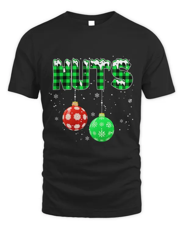 Buffalo Plaid Cute Nuts Funny Couple Christmas Chest Nuts