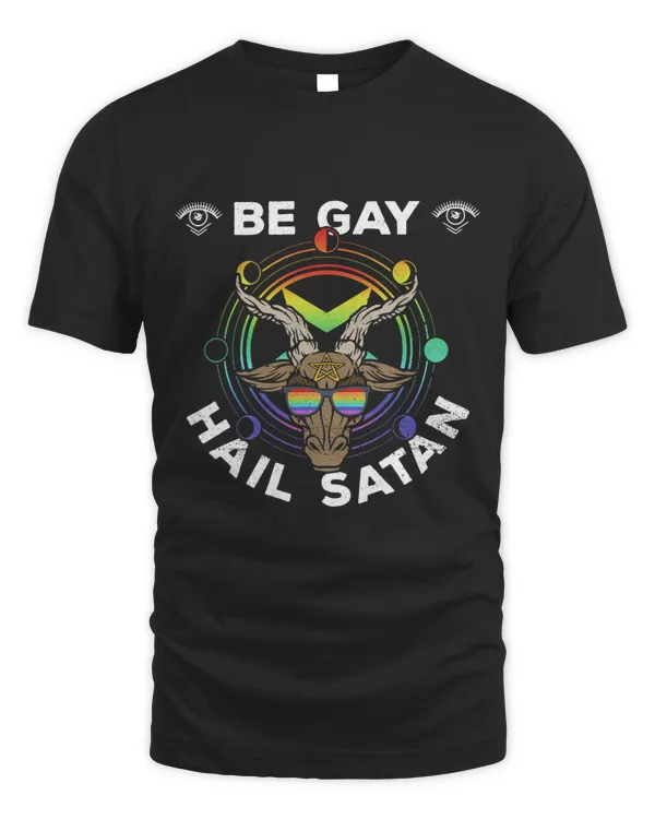 LGBTQ Satanic Gay Pride Baphomet Hail Satan Occult Pentagram