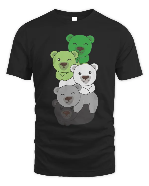 Aromantic Flag Pile Pride LGBTQ Bear cute Aromantic bear