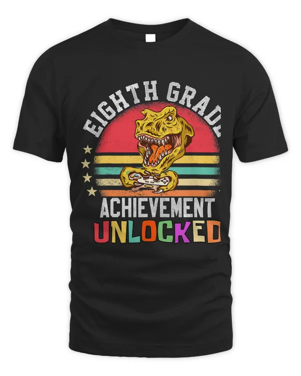 Eighth Grade Back to School Dinosaur TRex Boys Video Gamer