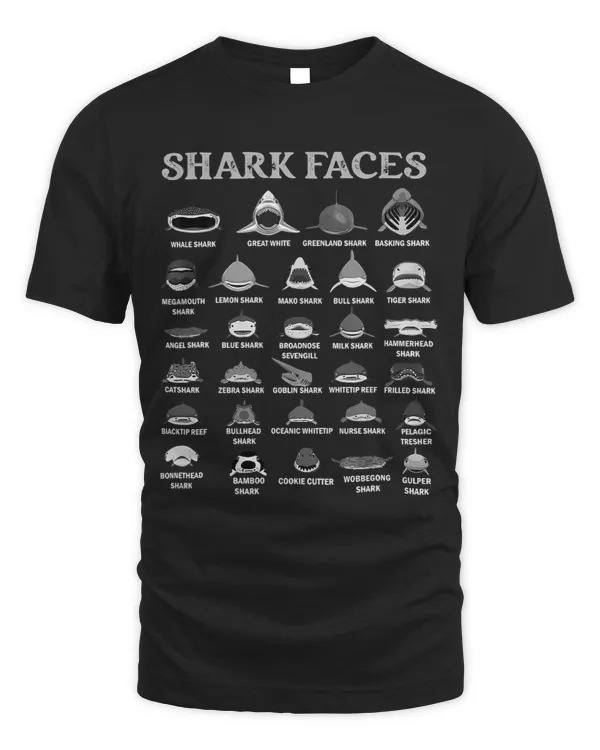 Shark Types Of Shark Faces. Shark Face Identification Great Sea 2 Jaw Sharks