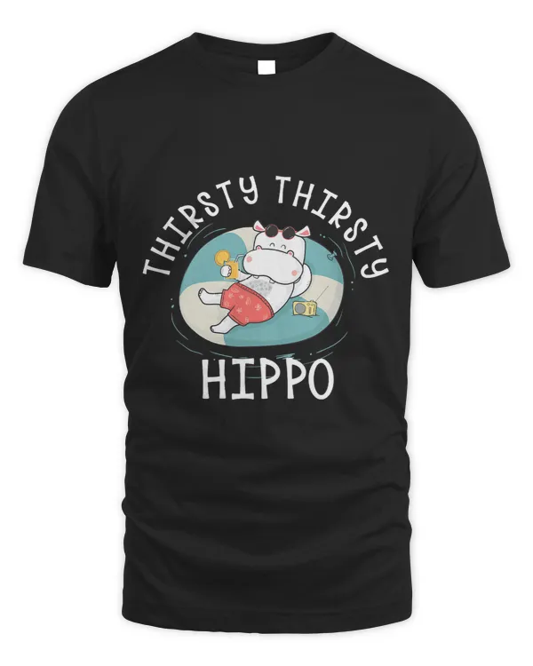 Funny Hippopotamus Thirsty Hippos Cute Animal Lovers