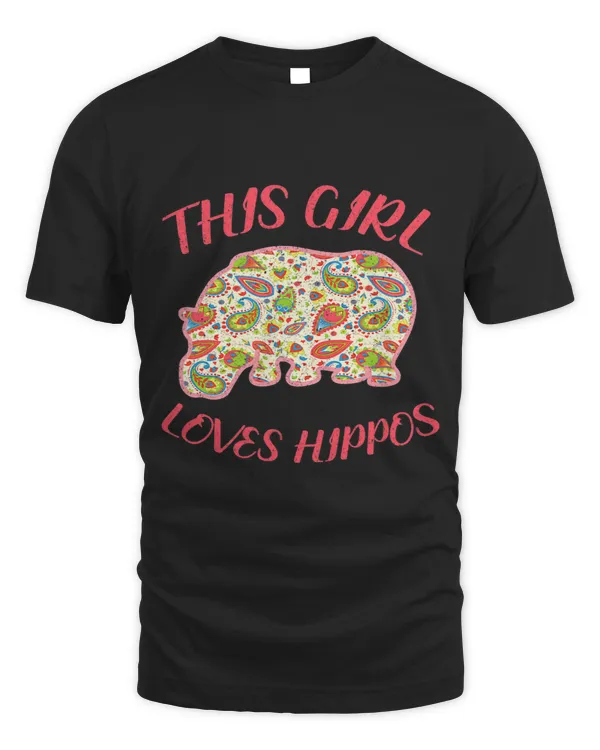 Funny Hippopotamus This Girl Loves Hippos Womens Hippo Gift