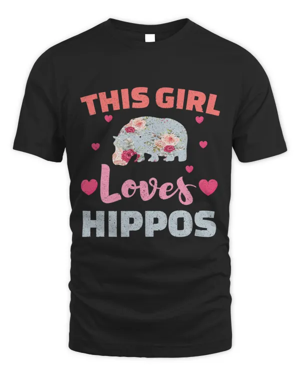 Funny Hippopotamus This Girl Loves Hippos Womens Hippo