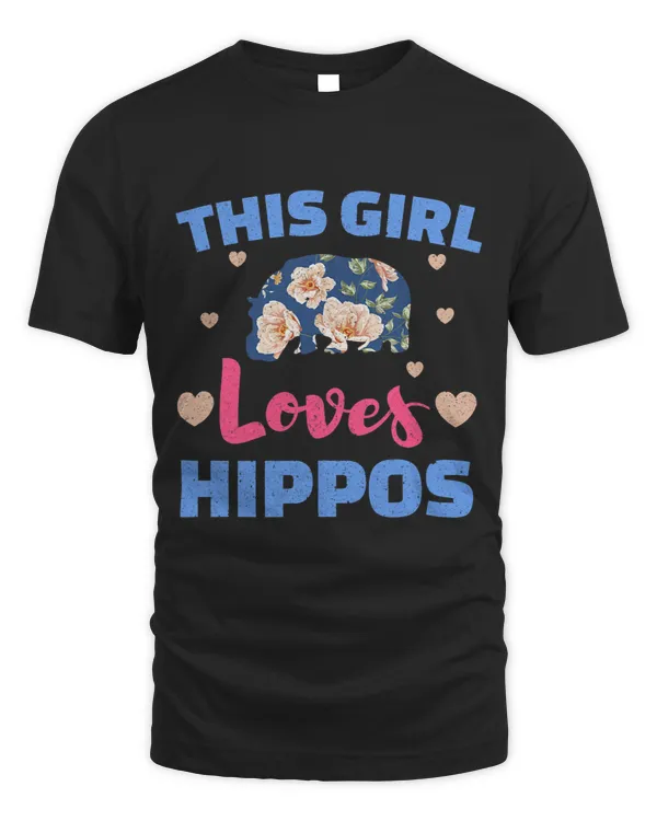Funny Hippopotamus This Girl Loves Hippos Womens Hippo4