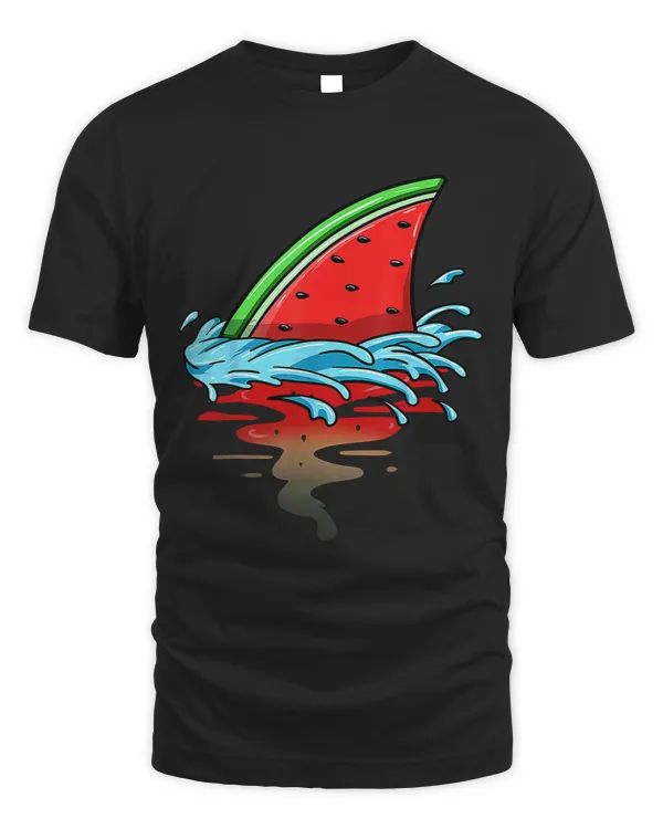 Shark Watermelon Lover Fish Summer Fruit Slice Seeds Jaw Sharks