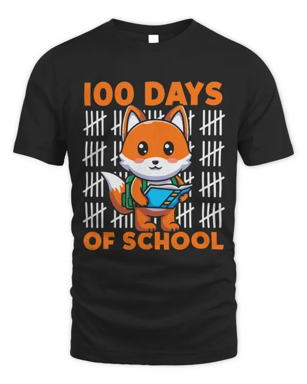 100 Days Of School Cute Fox With Backpack School Fox