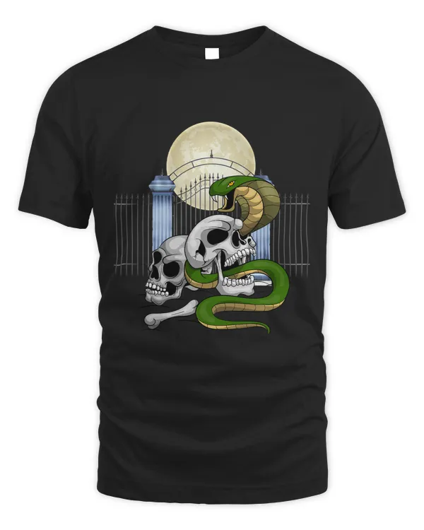 Full Moon Creepy Skull Snake Halloween Costume Skeleton