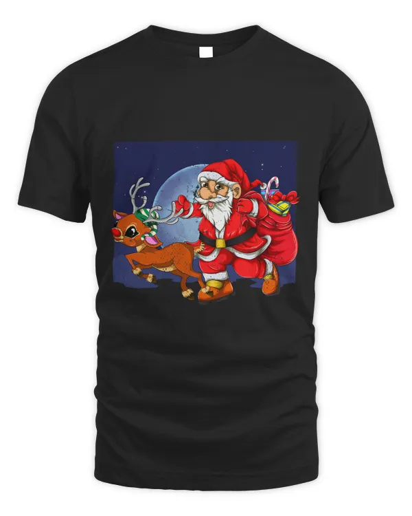 Full Moon Merry Christmas Xmas Reindeer Santa Claus 1