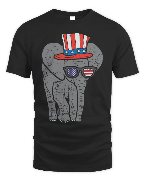 Elephant American Flag USA 4th Of July Fourth Patriot Animal