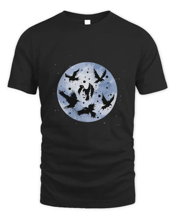 Full Moon Scary Raven Gothic Bird Animal Lover Crow