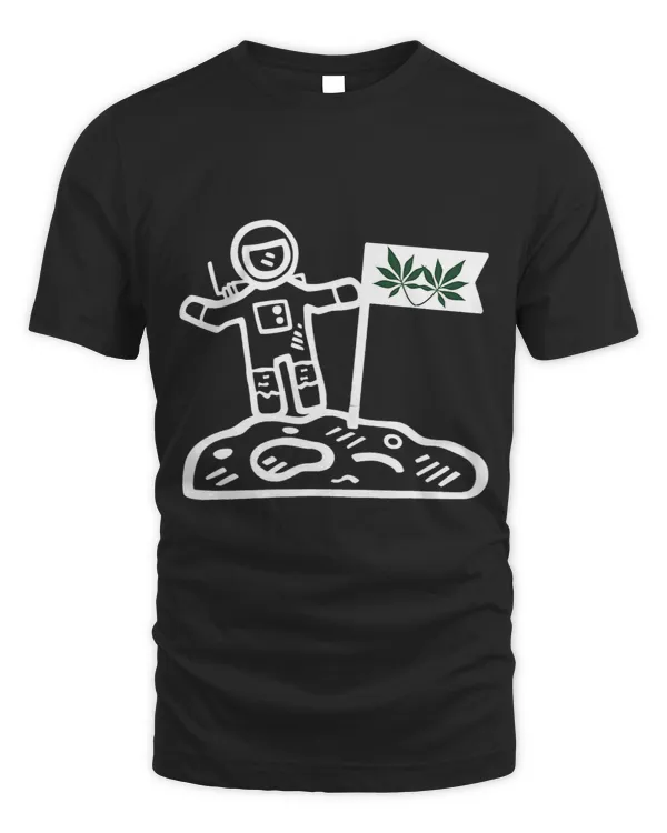 Fun Ganja Astronaut on the Moon Pot Flag Marijuana