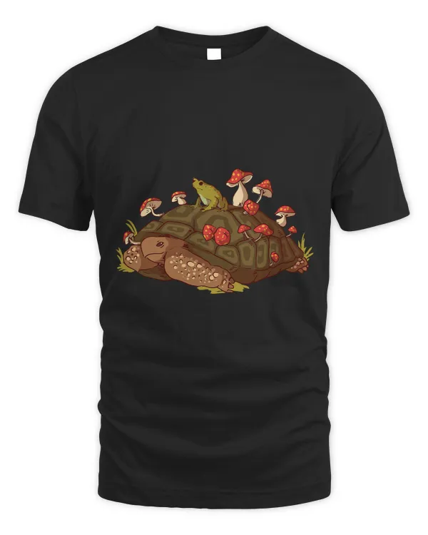 Cottagecore Turtle Frog and Mushrooms Aesthetic Drawing Cute