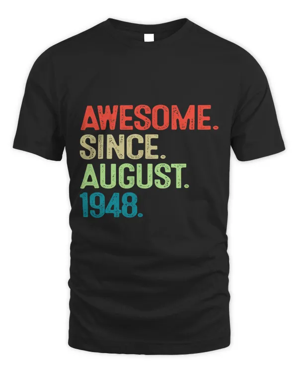 75 Years Old Gifts Awesome Since August 1948 75th Birthday