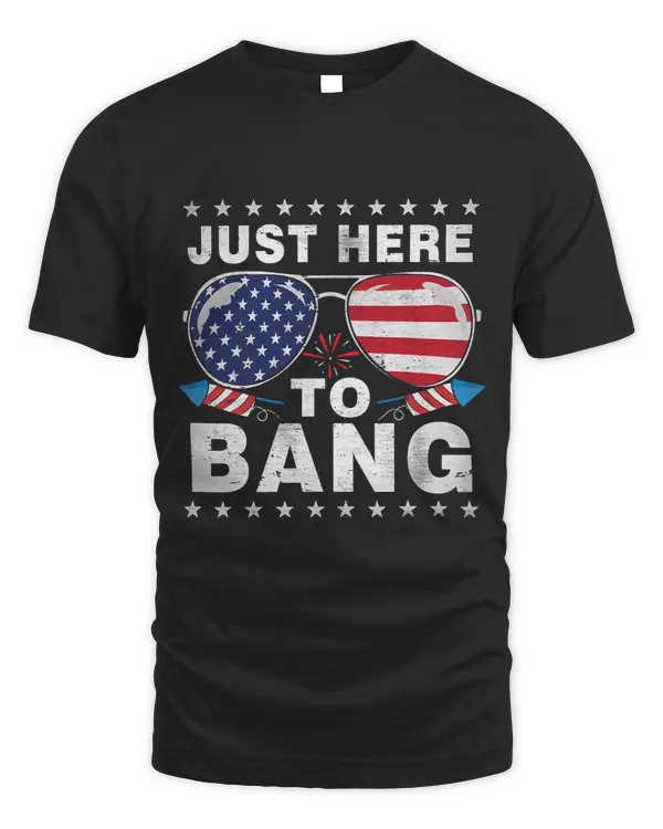 Funny 4th Of July Im Just Here To Bang USA Flag Sunglasses 2_1