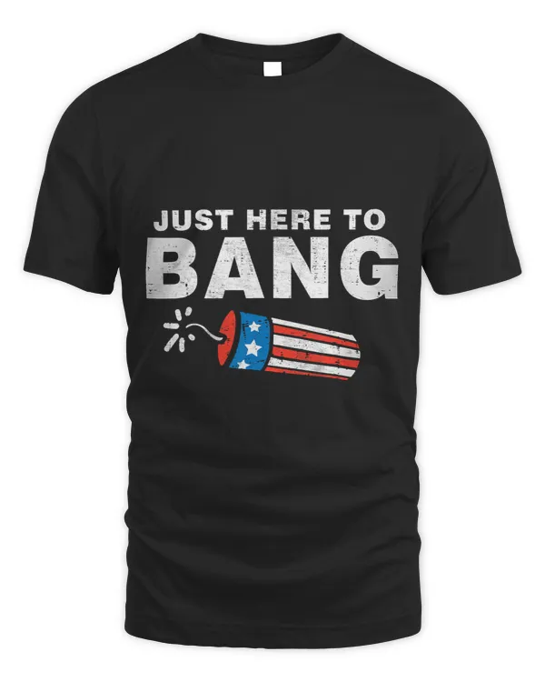 Funny 4th of July just here to bang with firecracker