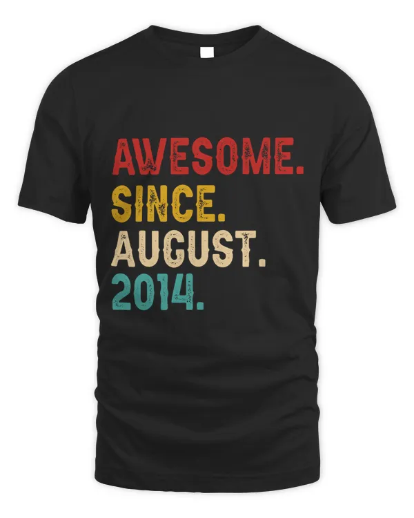 9th Birthday Gift 9 Year Old Awesome Since August 2014