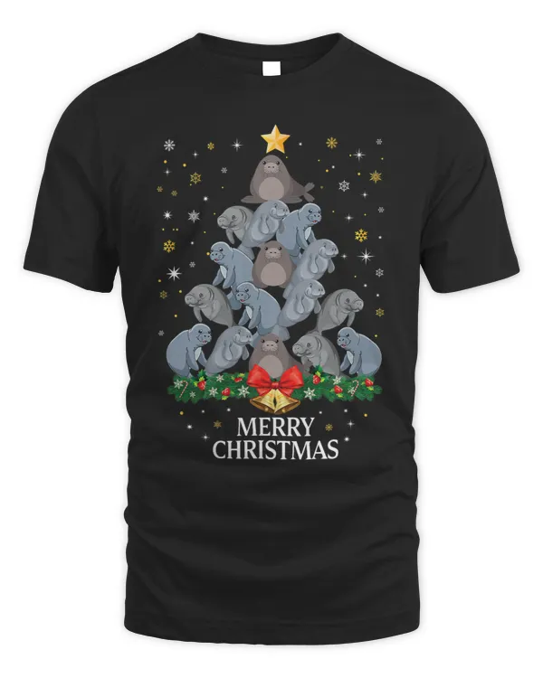 Christmas Manatee Tree Design for Boys Girls Manatee Xmas