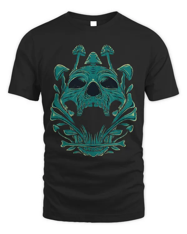 Skeleton Skulls Morel Mystic Mushrooms Mycologist Goth Fungi Aesthetic Skull